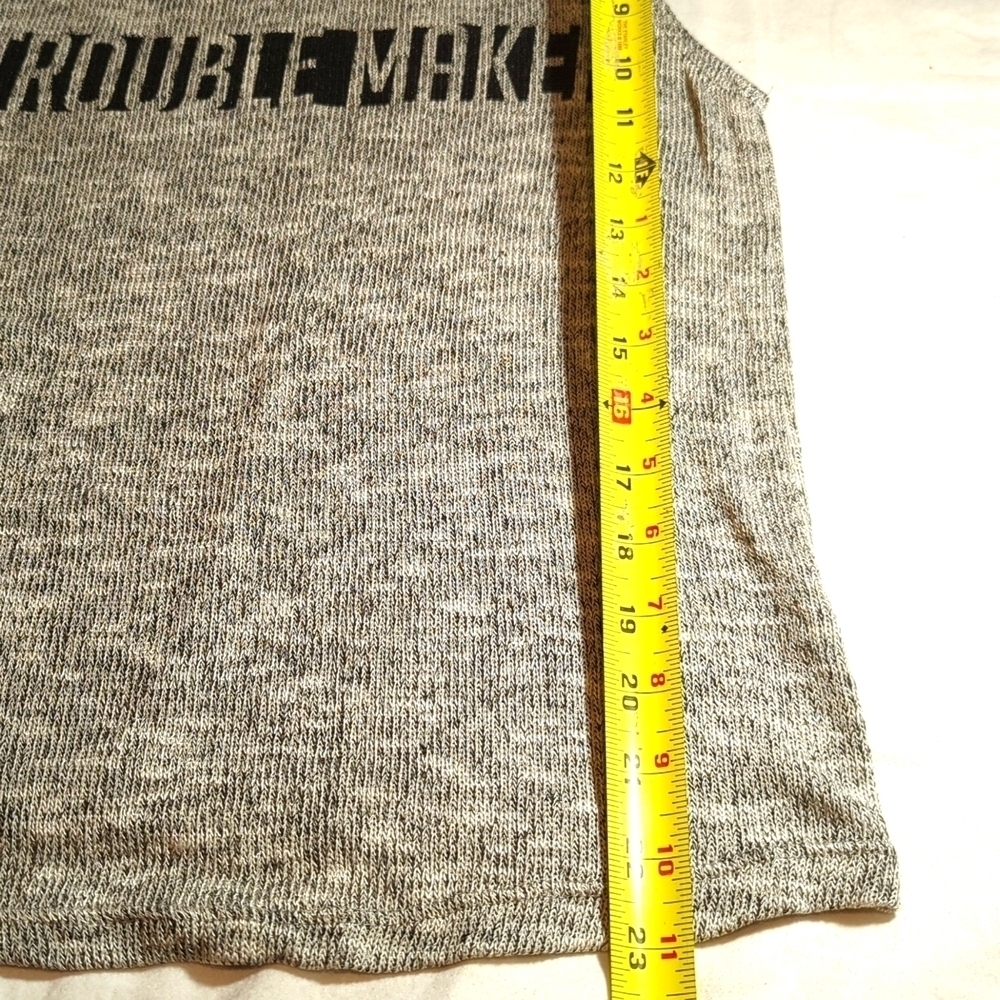 Troublemaker Tank Top XS, Black and White Heathered Sweater Lightweight - Picture 6 of 7